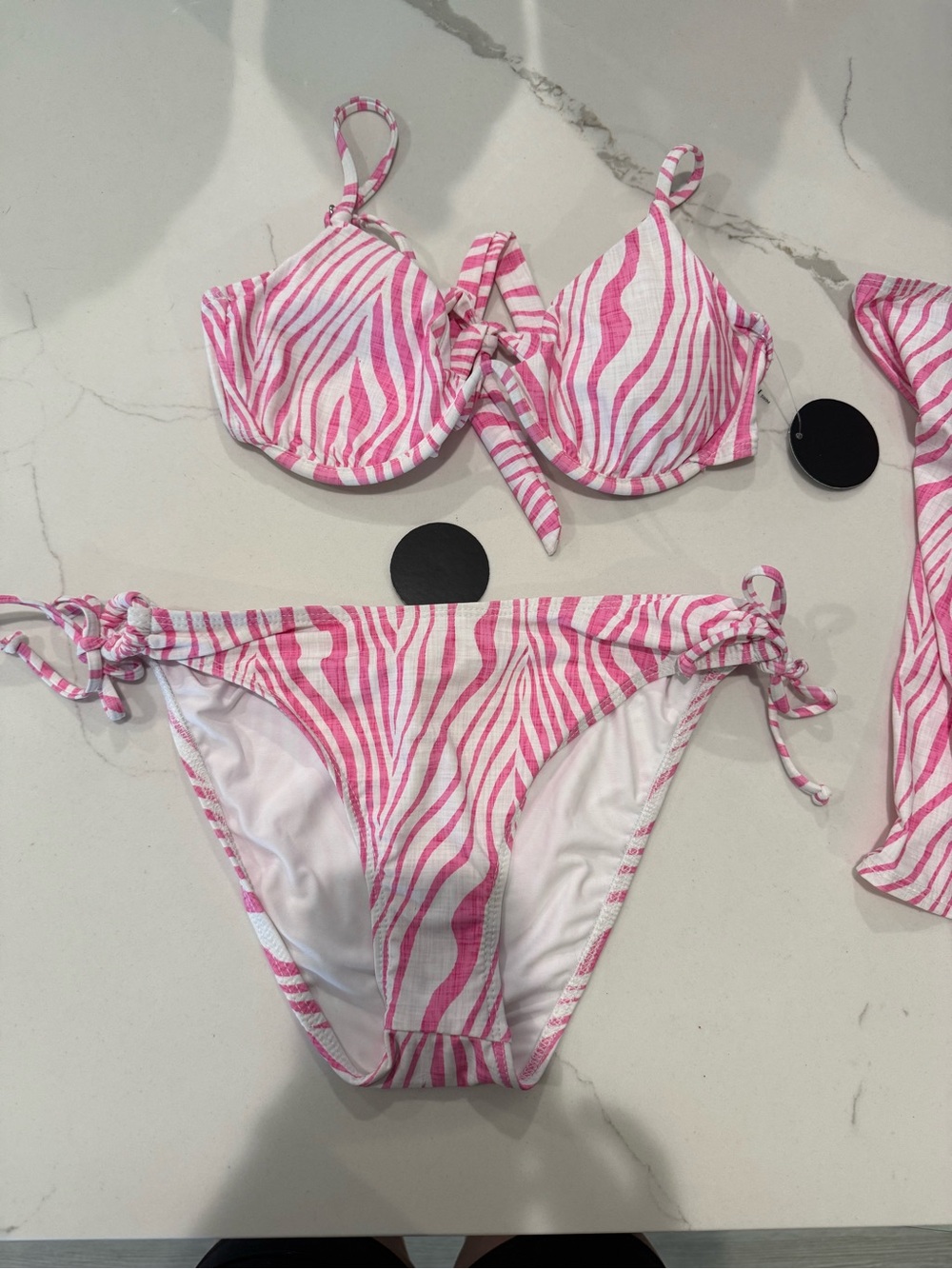 Vici Pink and White Zebra Print Bikini